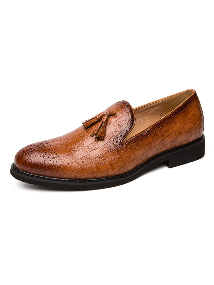 Shoes Men's Shoes | Men's Stone Grain Tassel Loafers - TL84463