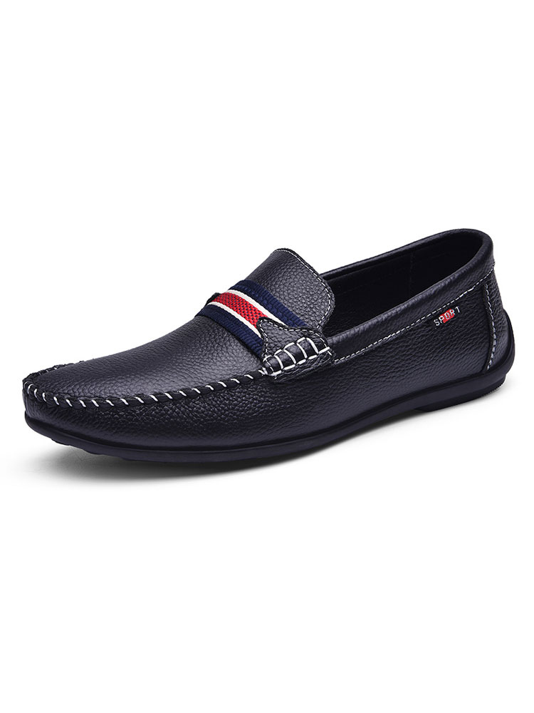 Zapatos de hombre | Mocasines para hombre Moda Detalles metálicos Slip-On Zapatos casuales negros - FW85165