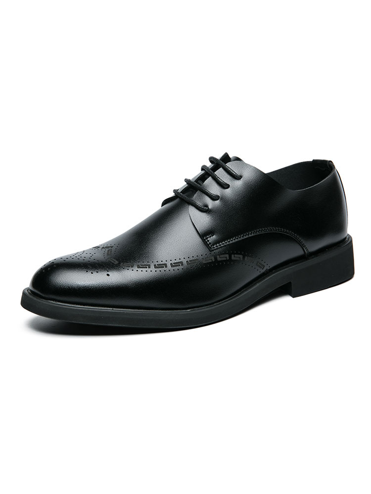 Zapatos de hombre | Zapatos de vestir para hombre Moda punta puntiaguda con cordones Zapatos casuales de cuero PU - LY11537
