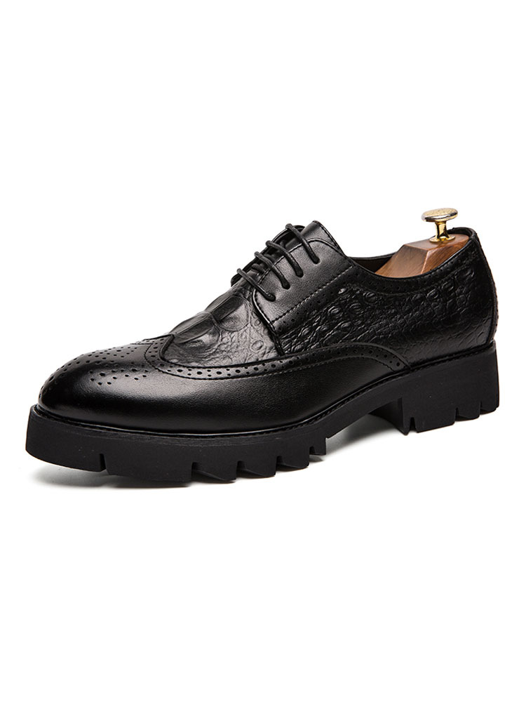 Zapatos de hombre | Zapatos de vestir para hombre Fantásticos zapatos casuales de cuero PU con cordones en punta - NG59525