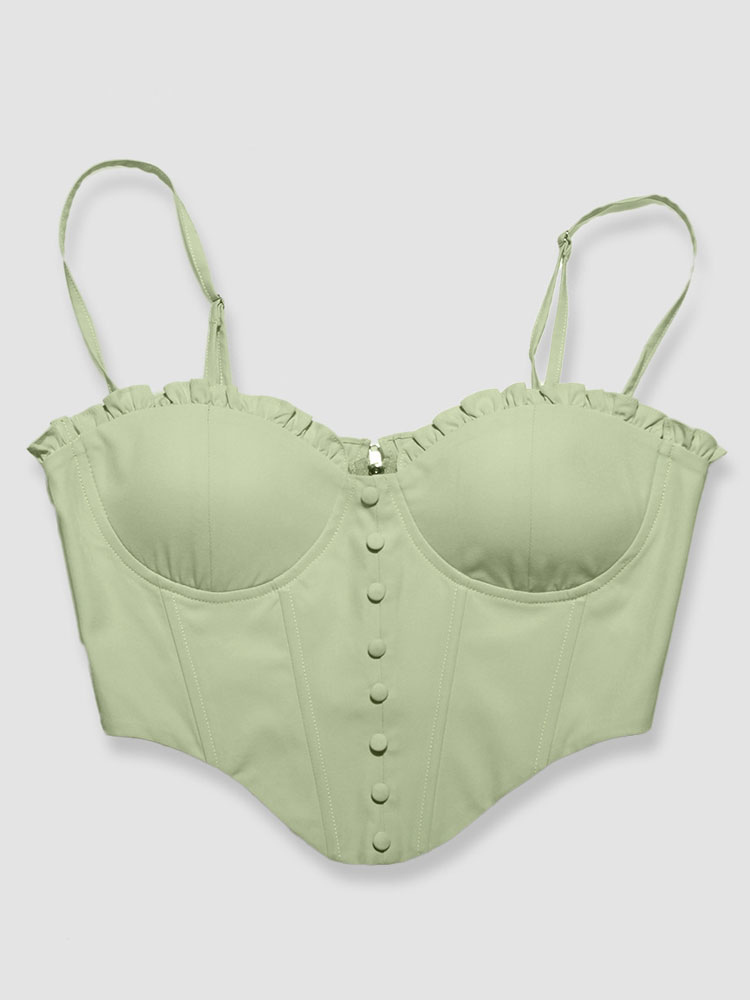 Women's Clothing Tops | Sexy Cami Top For Women Pale Green Spaghetti Straps Sleeveless Polyester Summer Tops - WA80203