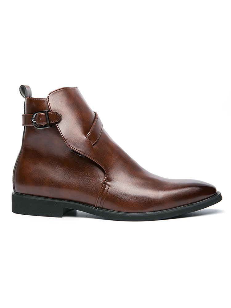 Shoes Men's Shoes | Men's Monk Strap Dress Ankle Boots in Brown - KB62744