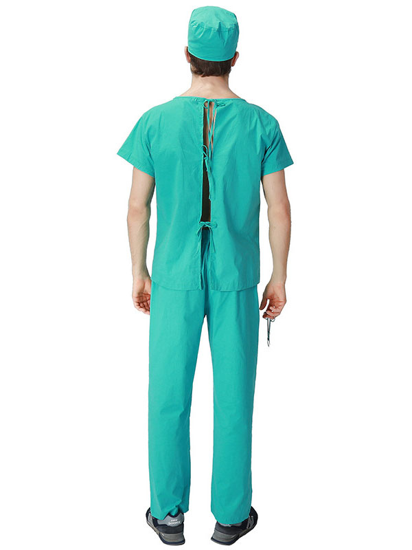 Halloween Costume For Adult Teal Doctor Polyester Holiday Costume Set ...