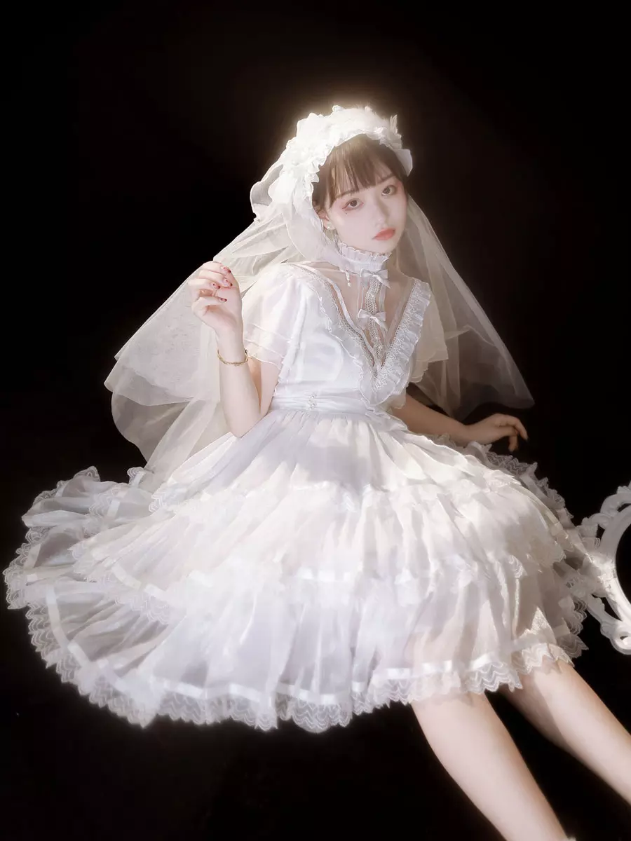 ★★ホワイト★袖フリル★白★お姫様★ワンピース★ふりる★Lサイズ★新品★ 姫袖風ラッフルフリルワンピース | axes femme | axes femme