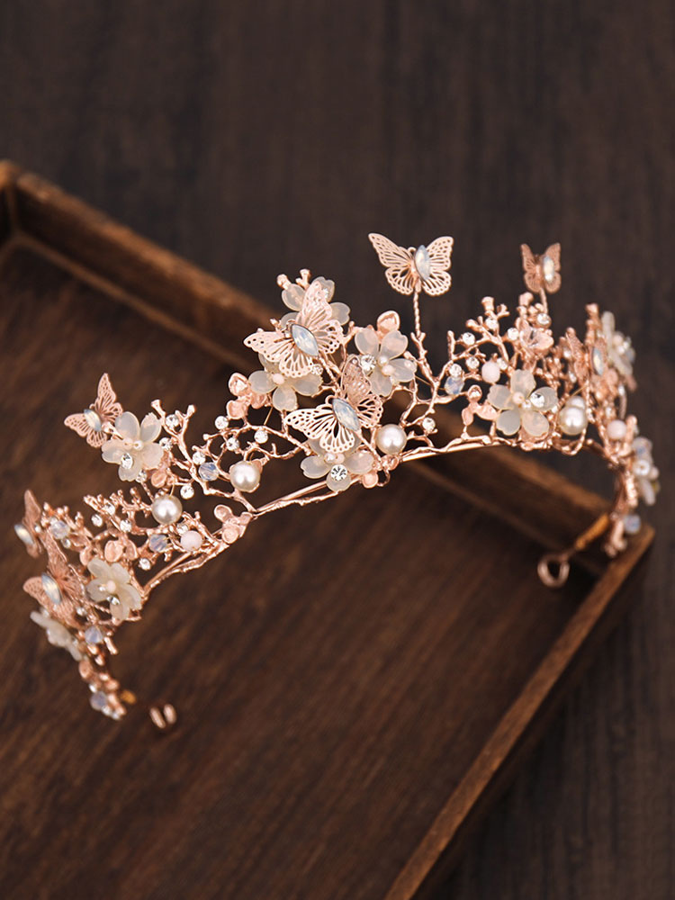 Wedding & Events Wedding Accessories | Headpieces Wedding Tiara Acrylic Metal Light Blond Hair Accessories For Bride - BR71194