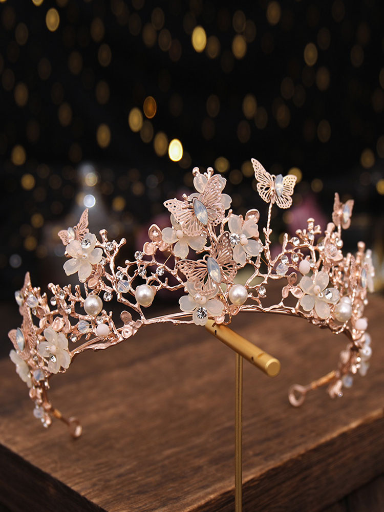 Wedding & Events Wedding Accessories | Headpieces Wedding Tiara Acrylic Metal Light Blond Hair Accessories For Bride - BR71194