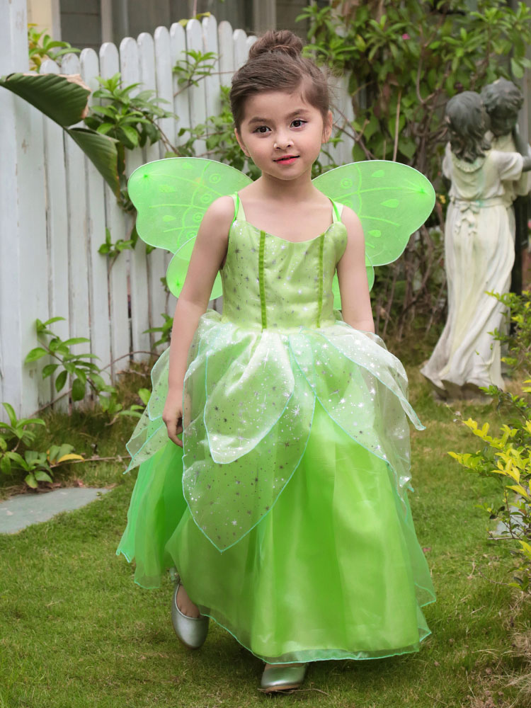 Kids Fairy Cosplay Costume Fairytale Grass Green Cartoon Holiday Ball ...