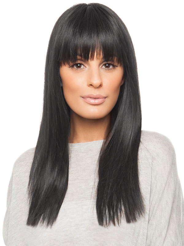 Women's Clothing Accessories | Women Black Wigs Mixed-Hair Tousled Long Straight Wigs - TJ80686