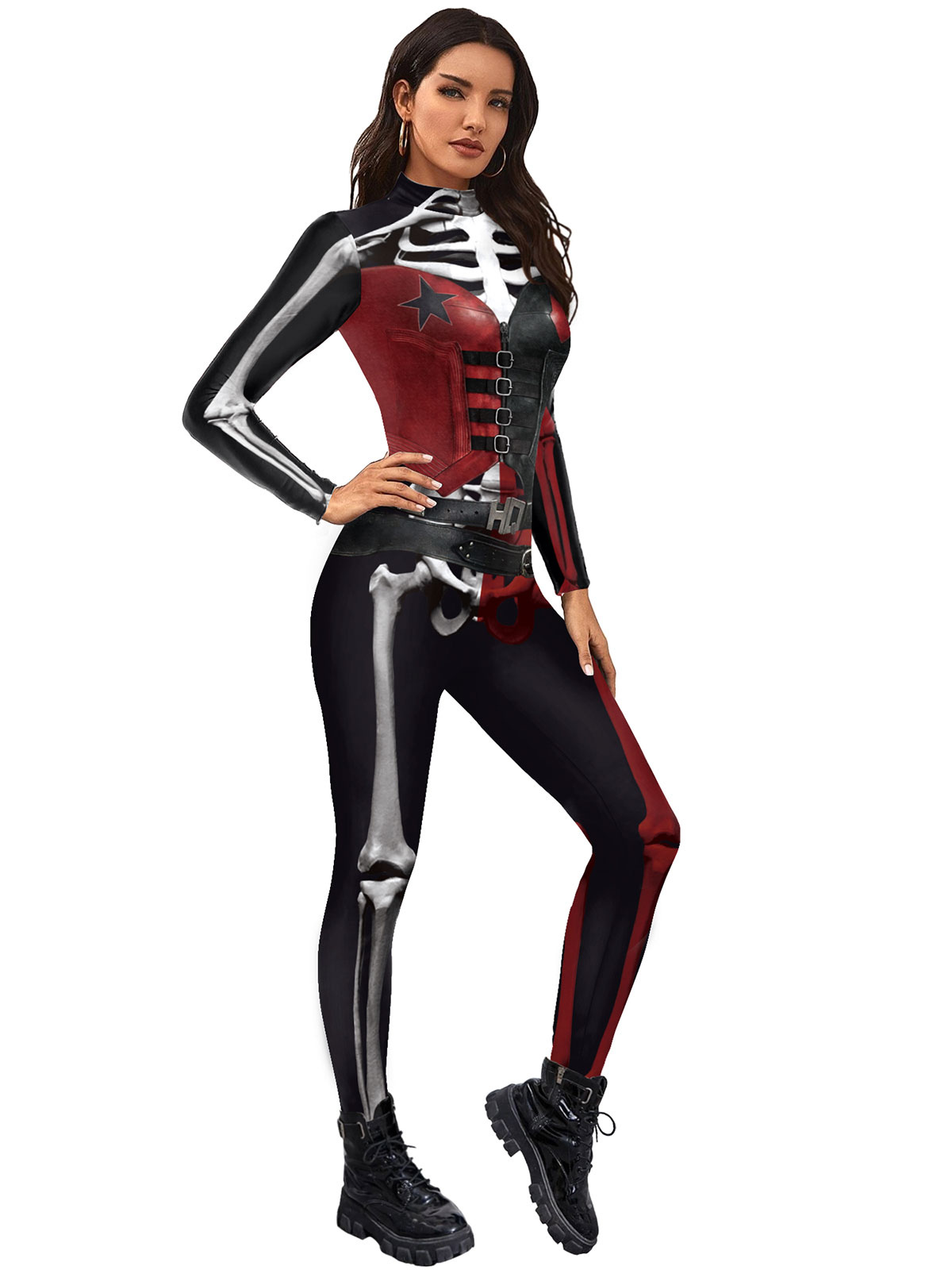 Costumes Costumes | Halloween Jumpsuit For Women Scary Skeleton Lycra Spandex Catsuit Zentai - LB54726