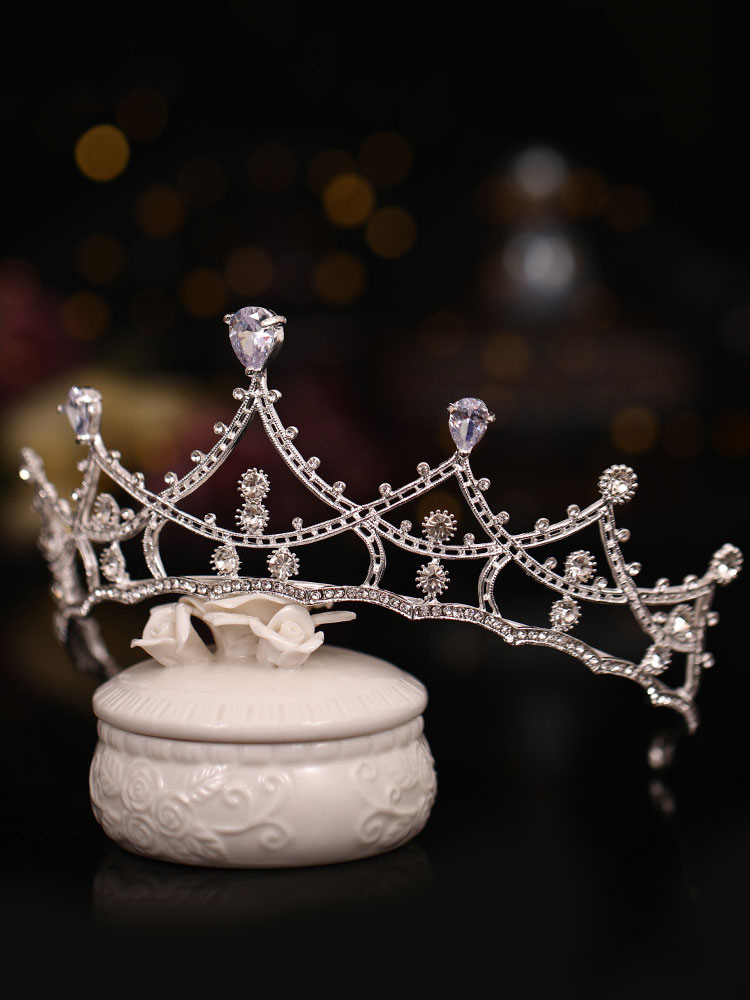 Wedding & Events Wedding Accessories | Wedding Headpieces White Tiara Metal Bridal Hair Accessories - NV93389