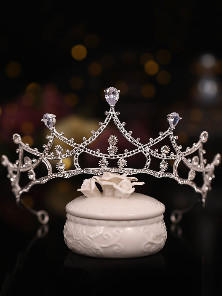 Wedding & Events Wedding Accessories | Wedding Headpieces White Tiara Metal Bridal Hair Accessories - NV93389