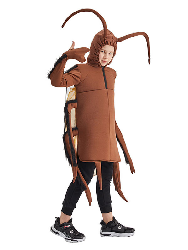 Kids Halloween Costumes Coffee Brown Polyester Cockroach Cosplay ...