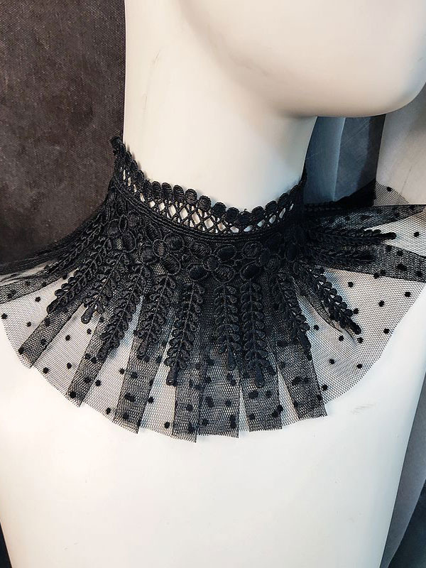 Costumes Lolita | Black Lolita Chocker Lace Accessory Polyester Fiber Miscellaneous Lolita Accessories - QU15997