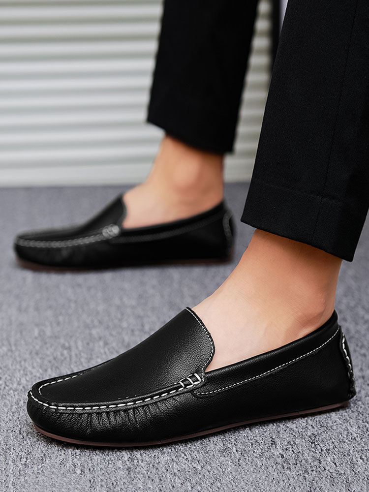 Schwarze Slip-On-Slipper für Herren - Milanoo.com