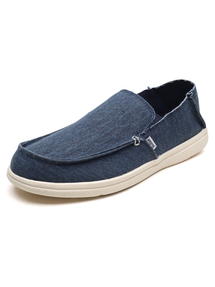 Zapatos de hombre | Mocasines para hombre Zapatos Moda Cuero PU Detalles metálicos Mocasines azules sin cordones estampados - JV01139