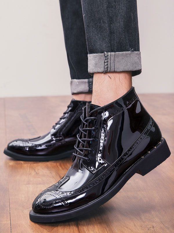 Shoes Men's Shoes | Men's Brogues Lace Up Dress Boots - FZ07206