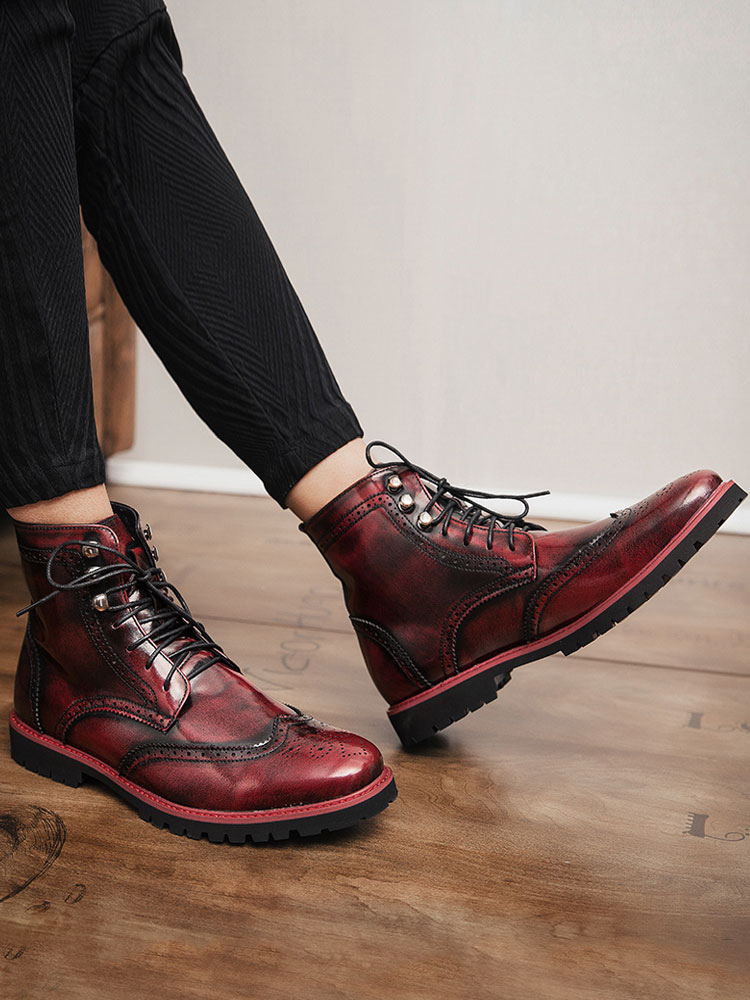 Shoes Men's Shoes | Men's Wingtip Lace Up Dress Boots - NX82970