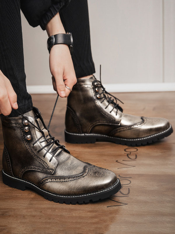 Shoes Men's Shoes | Men's Wingtip Lace Up Dress Boots - NX82970