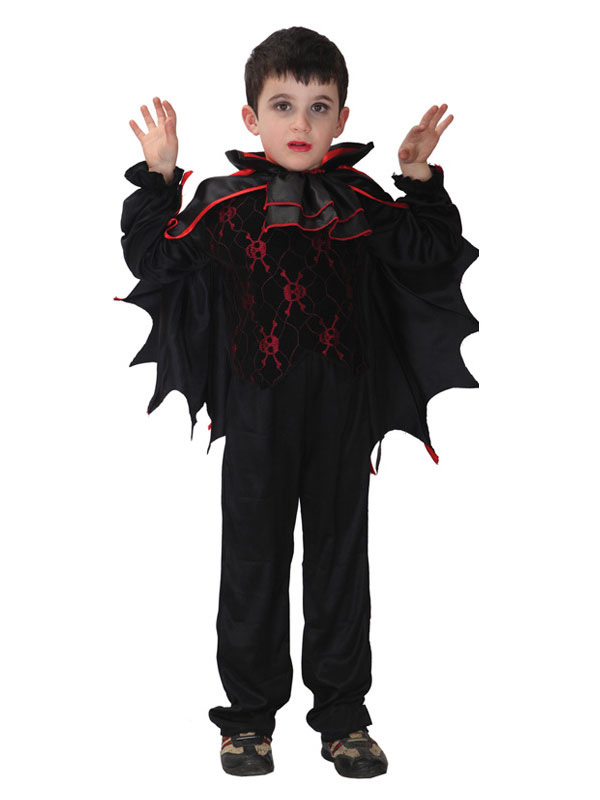 Disfraces de diablo de Halloween para niños Ropa de capa de fibra de  poliéster negra Disfraz de vampiro de vacaciones Conjunto completo -  
