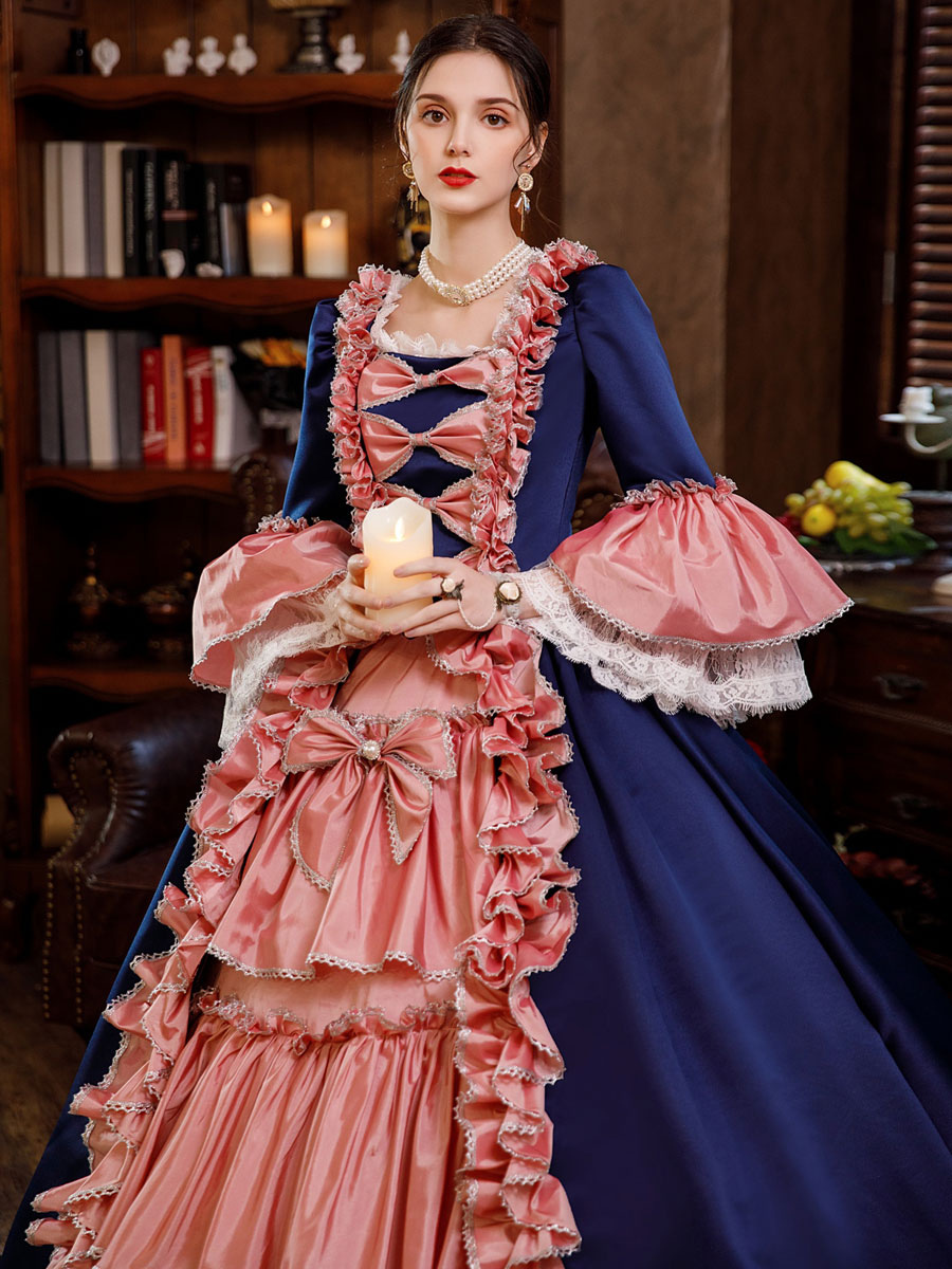 Vestido rosa de disfraces retro para mujer, estilo europeo, disfraz de  María Antonieta, vestido de fiesta de graduación 
