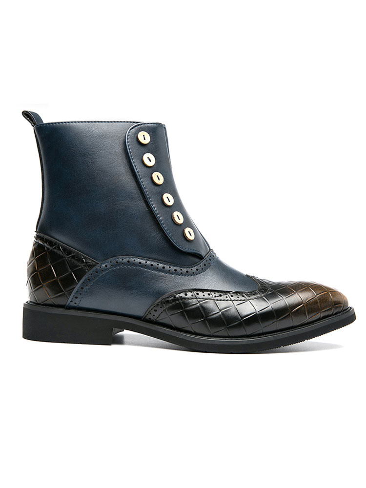 Shoes Men's Shoes | Men's Wingtip Buttons Dress Boots - QX19628