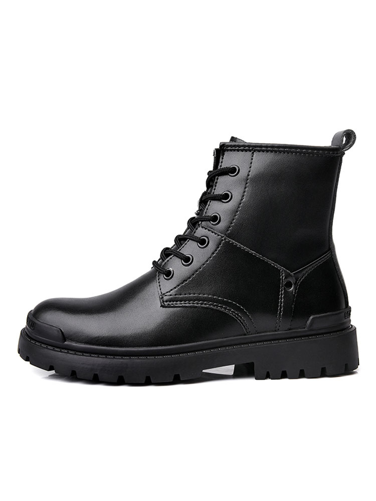 Shoes Men's Shoes | Men's Black Lace Up Martin Boots - QG05332