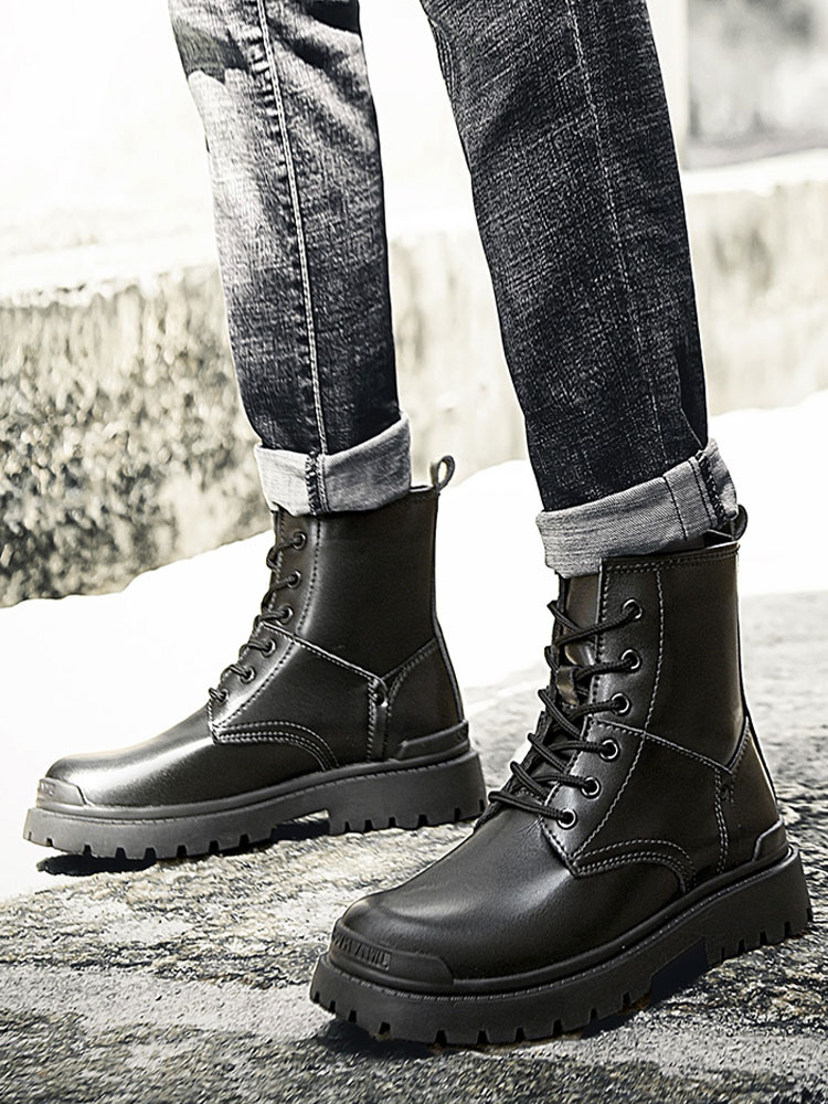 Shoes Men's Shoes | Men's Black Lace Up Martin Boots - QG05332