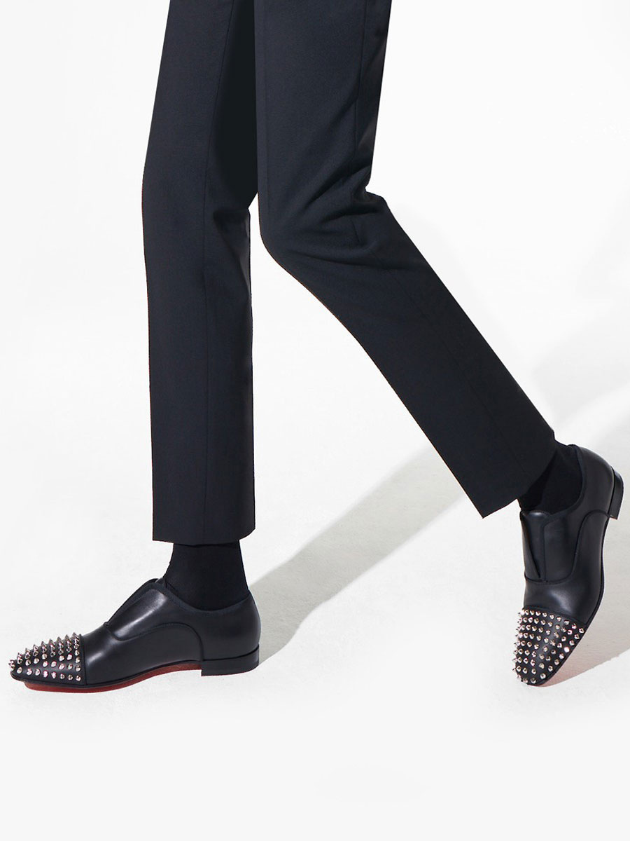 Shoes Men's Shoes | Men's Spikes Dress Loafers in Black - NE33964