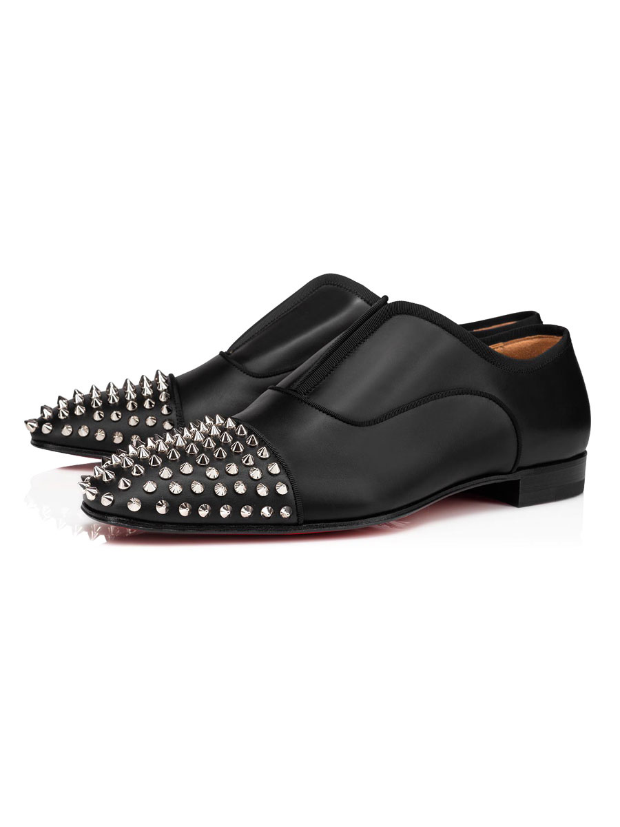 Shoes Men's Shoes | Men's Spikes Dress Loafers in Black - NE33964