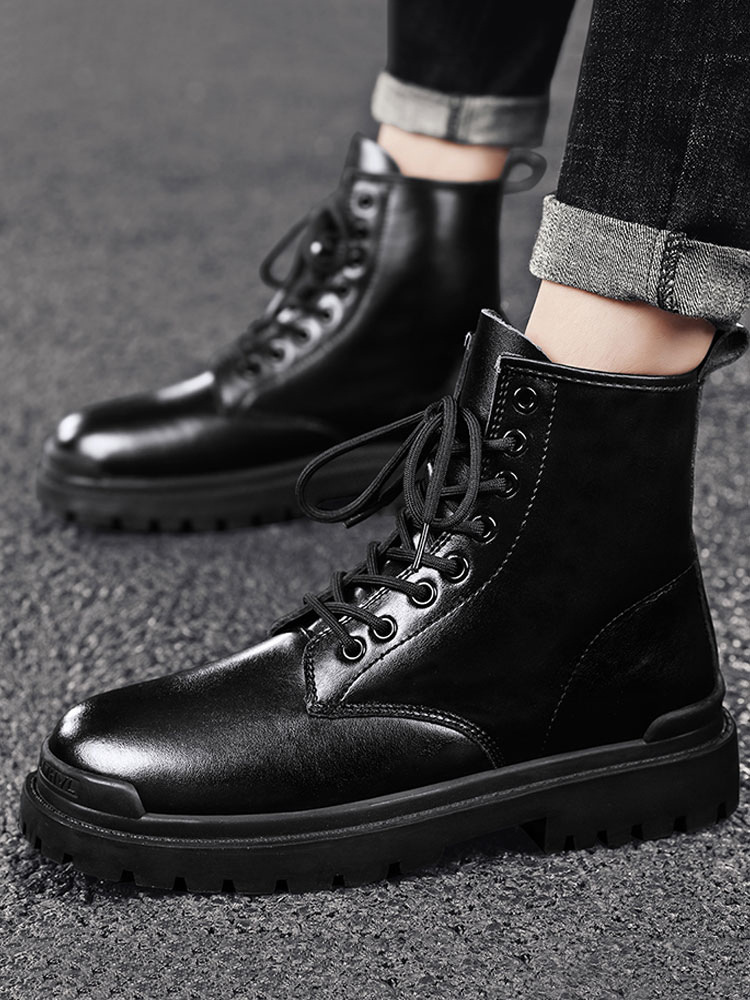 Shoes Men's Shoes | Men's Platform Lace Up Ankle Boots - FU70117