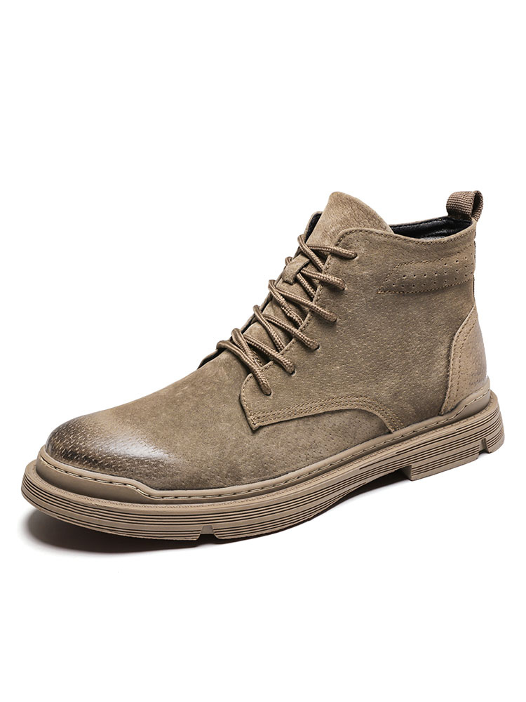 Shoes Men's Shoes | Boots For Men Amazing PU Leather Round Toe Lace Up Martin Boots - GL42036