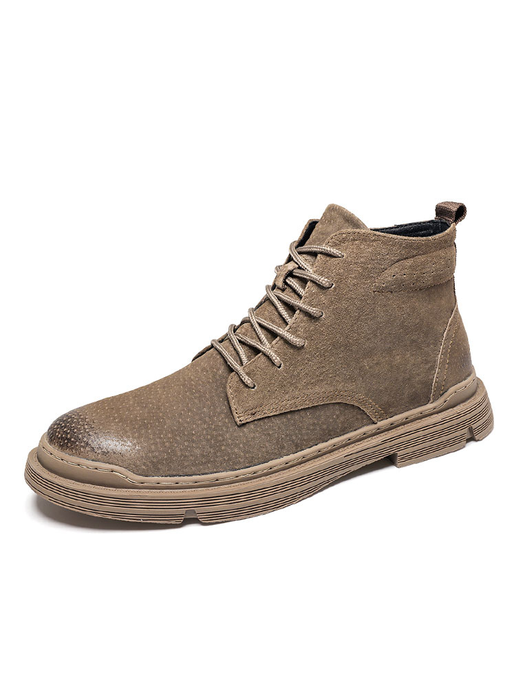 Shoes Men's Shoes | Boots For Men Amazing PU Leather Round Toe Lace Up Martin Boots - GL42036