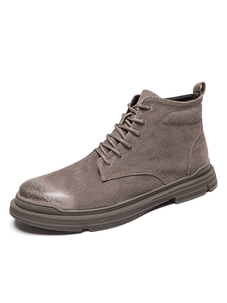 Shoes Men's Shoes | Boots For Men Amazing PU Leather Round Toe Lace Up Martin Boots - GL42036