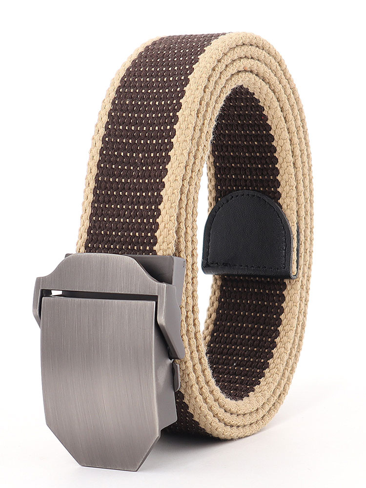 Stylish Belt For Men Two-Tone Canvas Deep Gray Belt - Milanoo.com