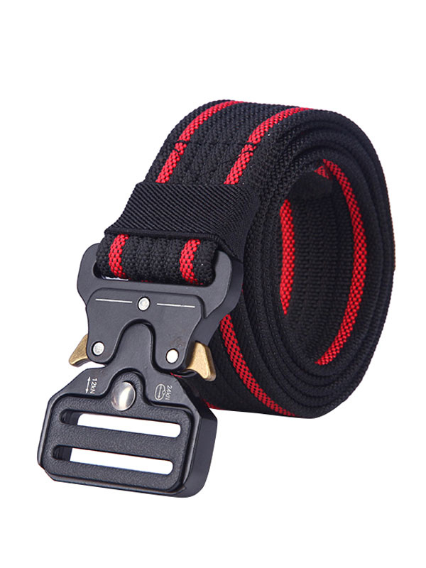 Cinturón elegante para hombres Cinturón caqui de poliéster con bloques color - Milanoo.com