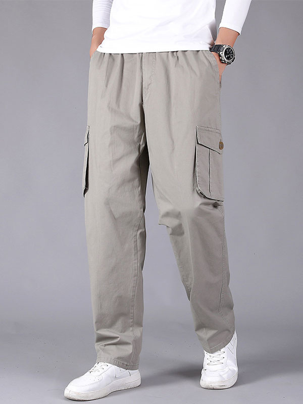 Men's Clothing Men's Pants | Pants For Men Casual Natural Waist Straight Cargo Pant Khaki Pants - GV73074