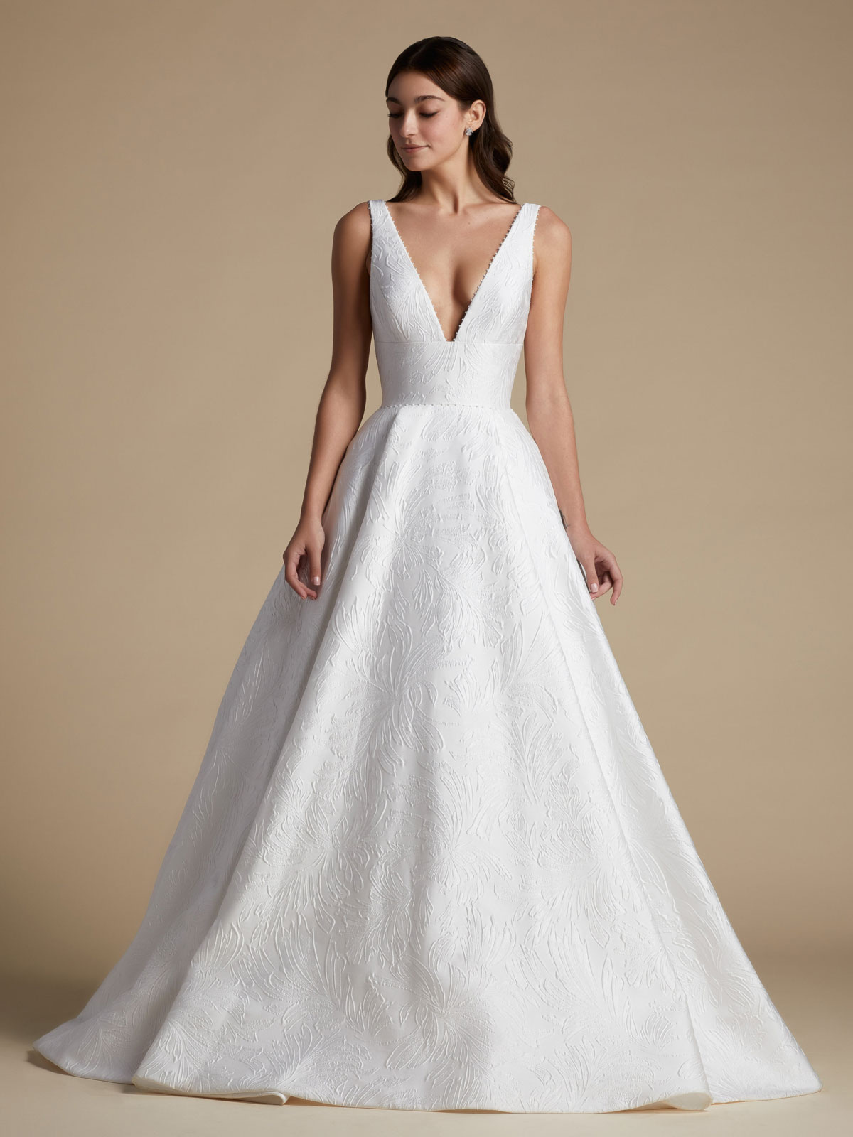 Wedding & Events Wedding Dresses | White Simple Causal Wedding Dress Satin Fabric V-Neck Sleeveless Backless Bows A-Line Long Br