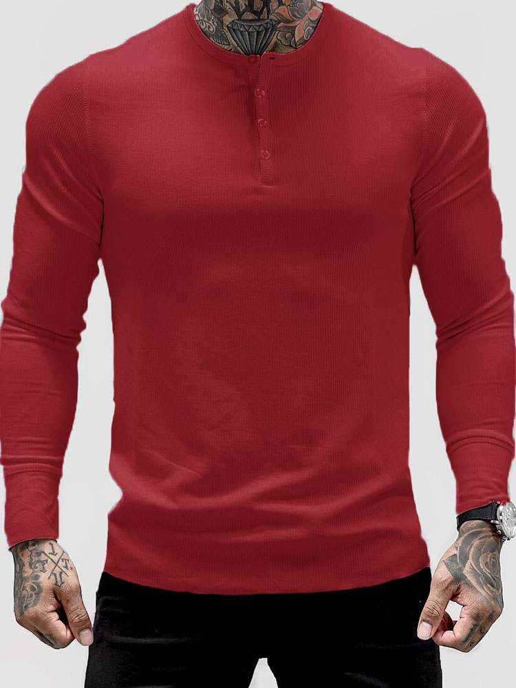 Men's Clothing T-Shirts & Tanks | White Blouse For Men Casual Jewel Neck Long Sleeves T Shirt - NM47614