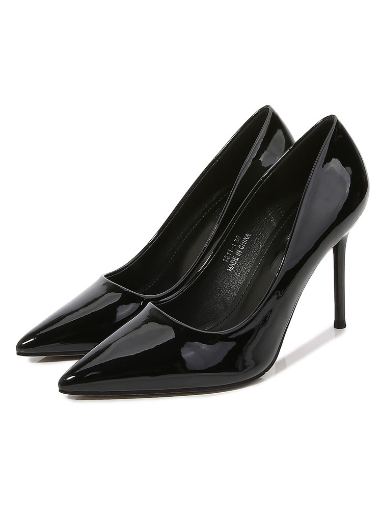 Chaussures Chaussures femme | Escarpins femme noir talon haut bout pointu en cuir PU - IY39747
