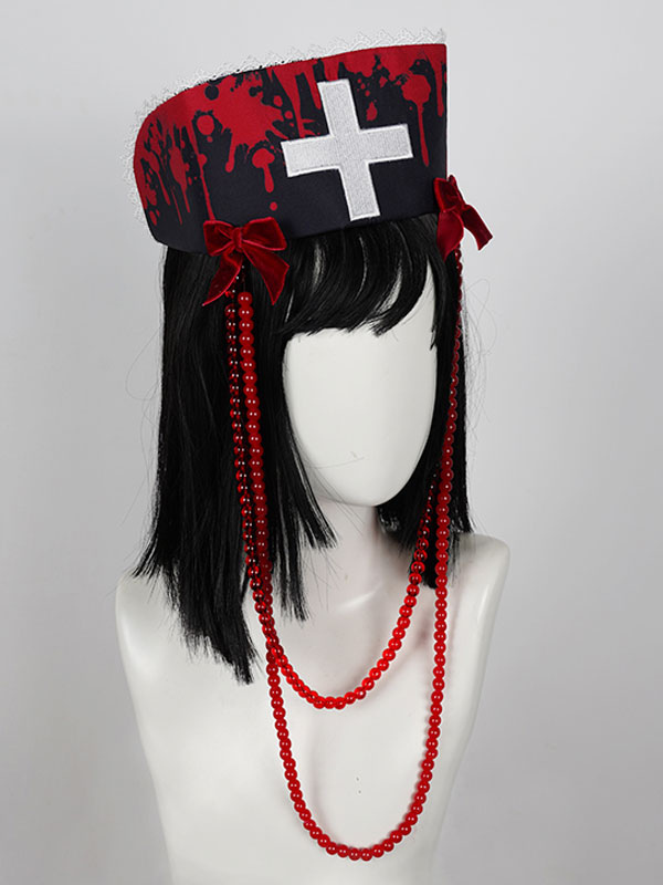 Costumes Lolita | Gothic Lolita Hat Accessory Cross Pattern Polyester White Lolita Accessories - OJ98956