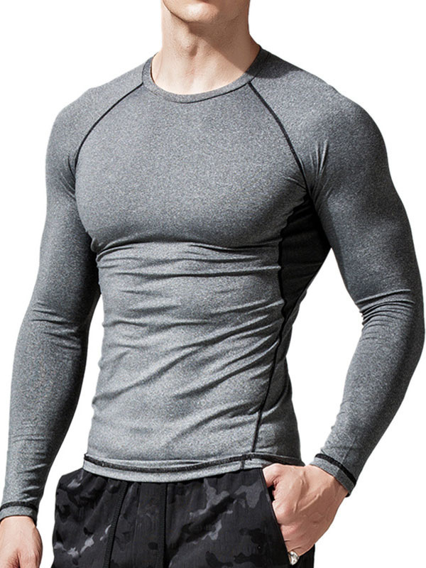 Men's Clothing T-Shirts & Tanks | T-shirts Casual Jewel Neck Long Sleeves - FA75193