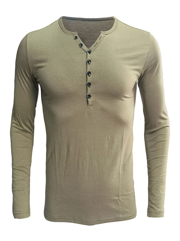 Men's Clothing T-Shirts & Tanks | T-shirts Casual Jewel Neck Long Sleeves - JP60790