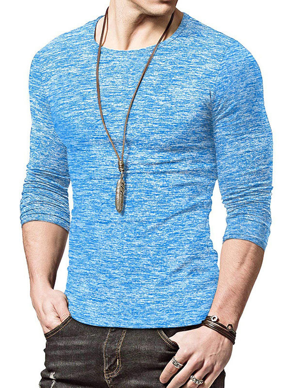 Men's Clothing T-Shirts & Tanks | T-shirts Casual Jewel Neck Oversized Long Sleeves - RD36320