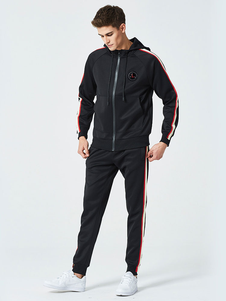 Men's Clothing Men's Activewear | Men's Activewear 2-Piece Long Sleeves Hooded Deep Gray - GH14960