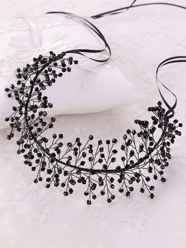 Wedding & Events Wedding Accessories | Black Headpiece Wedding Headwear Synthetic Resin Hair Accessories For Bride - AU28508