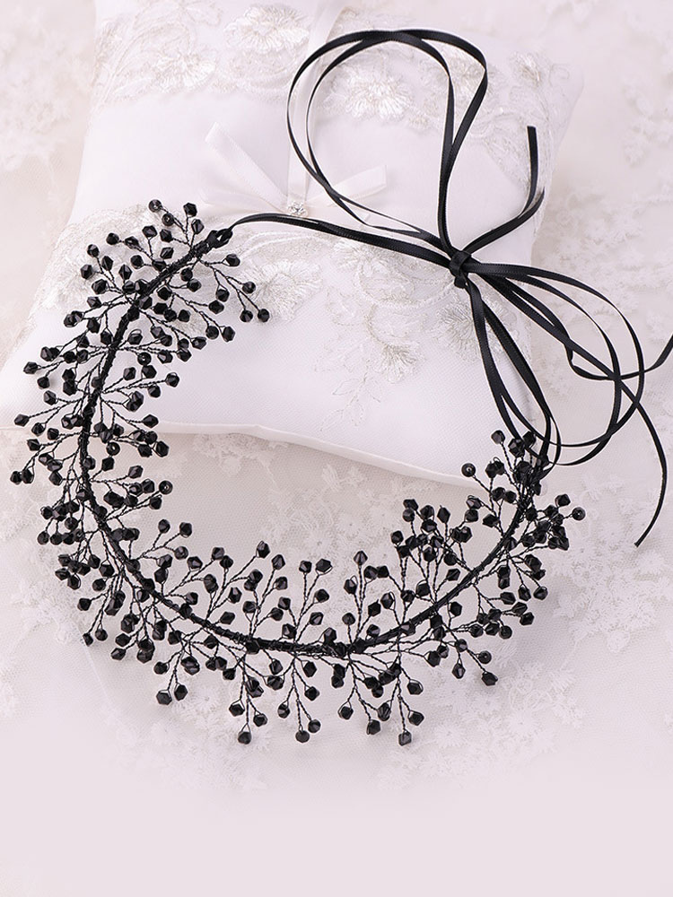 Wedding & Events Wedding Accessories | Black Headpiece Wedding Headwear Synthetic Resin Hair Accessories For Bride - AU28508