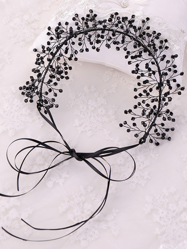 Wedding & Events Wedding Accessories | Black Headpiece Wedding Headwear Synthetic Resin Hair Accessories For Bride - AU28508