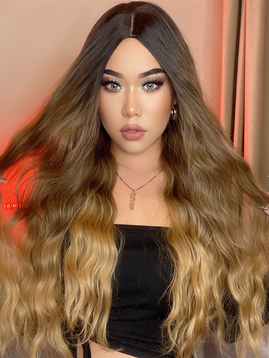 Women's Clothing Accessories | Long Wig For Woman Coffee Brown Curly Heat Resistant Fiber Tousled Long Synthetic Wigs - GQ81334