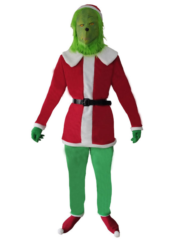 elevation wine Squeak The Grinch Cosplay Costume Leotard Red Jumpsuit Polyester Color Block  Christmas Holidays Costumes Full Set - Costumeslive.com