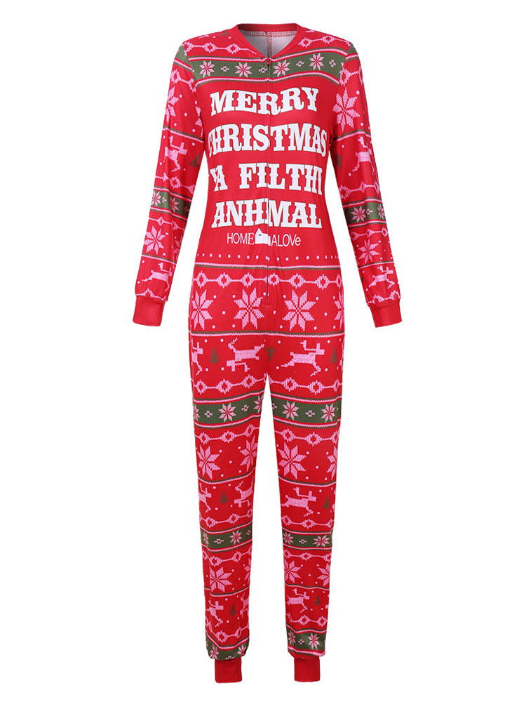 Weihnachtszusammenpassender Familienpyjama für erwachsenen Polyester-Strick-Weihnachtsoverall 